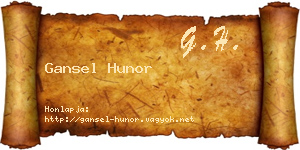 Gansel Hunor névjegykártya